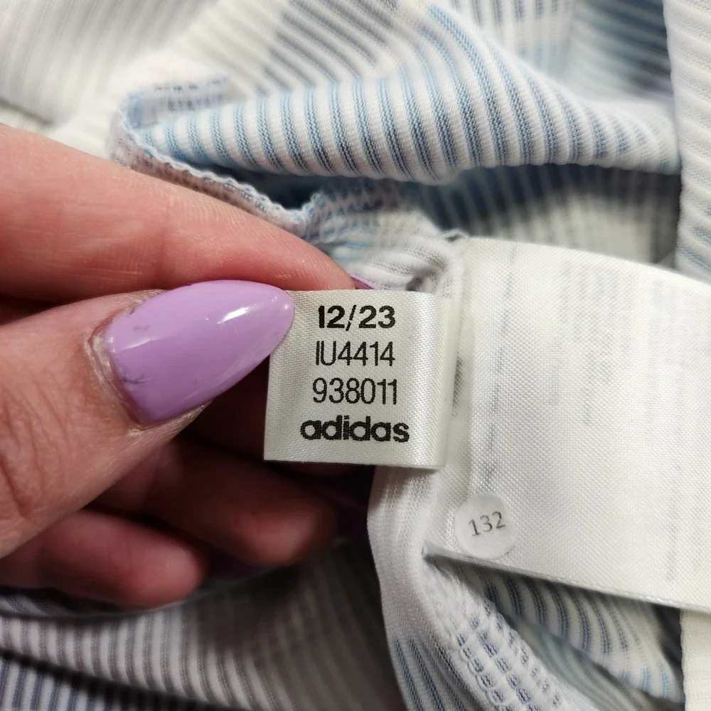 Adidas‎ Polo Men 2XL Peformance Heat Ready Pinehurst Golf Striped Blue Quick Dry